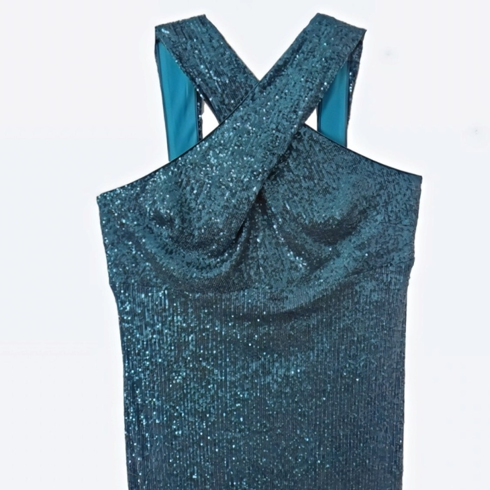 Eliza J
Sequin Halter Gown size 16W NWT Pea Green - Picture 10 of 13